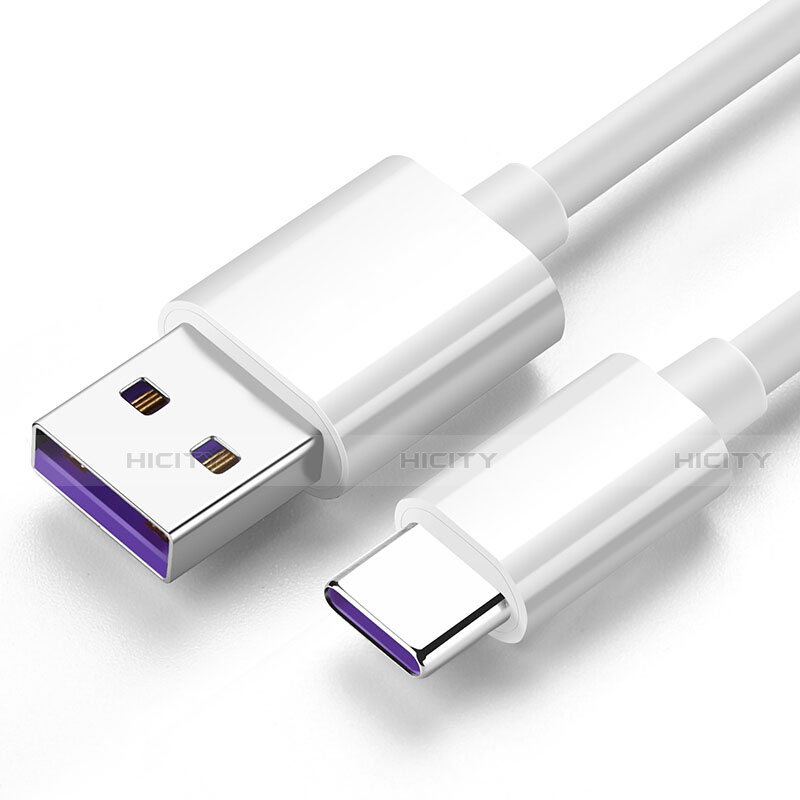 Cable Type-C Android Universel T06 pour Apple iPad Air 5 10.9 (2022) Blanc Plus