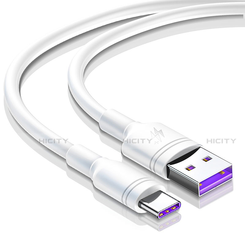 Cable Type-C Android Universel T15 pour Apple iPad Pro 12.9 (2021) Blanc Plus
