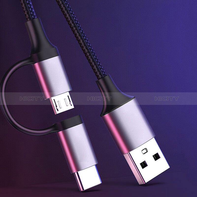 Cable Type-C et Mrico USB Android Universel 3A H01 pour Apple iPad Pro 11 (2022) Gris Fonce Plus