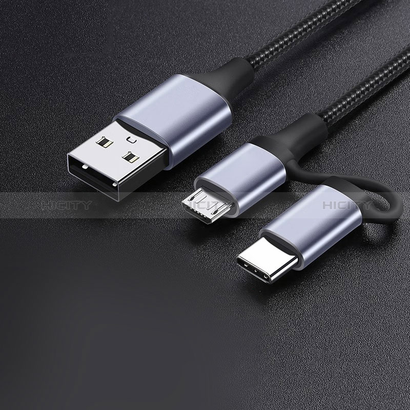 Cable Type-C et Mrico USB Android Universel 3A H01 pour Apple iPad Pro 12.9 (2021) Gris Fonce Plus