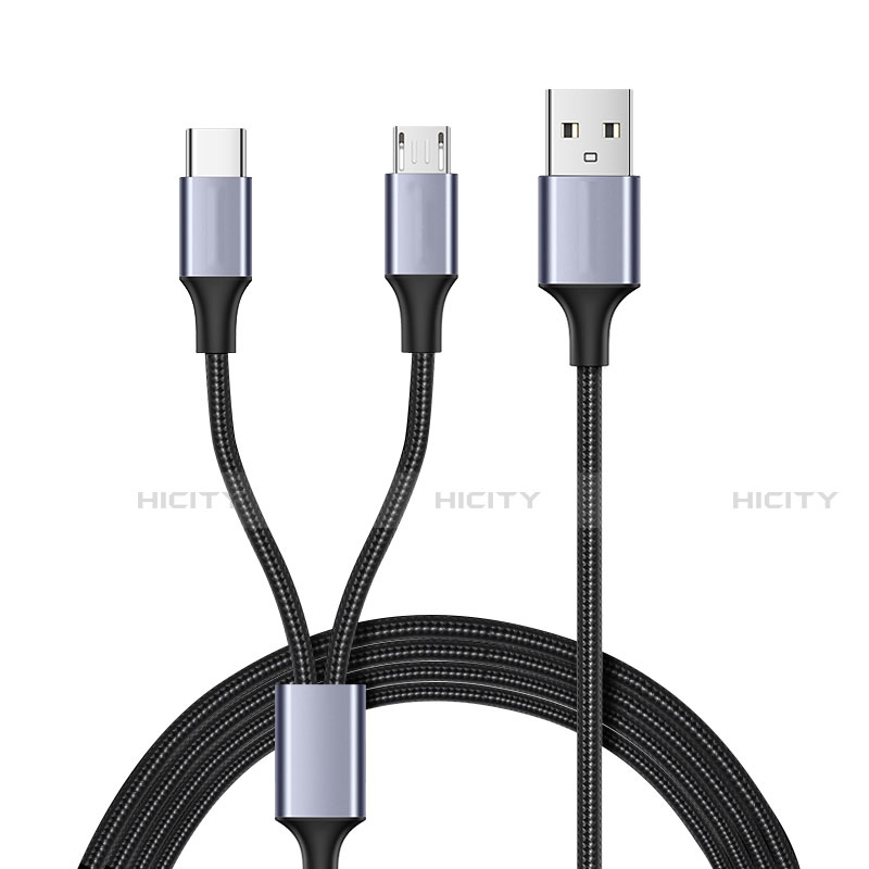 Cable Type-C et Mrico USB Android Universel T02 Noir Plus