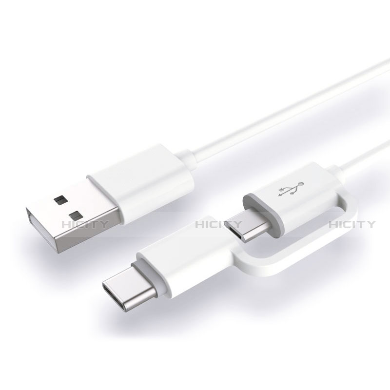 Cable Type-C et Mrico USB Android Universel T04 Blanc Plus