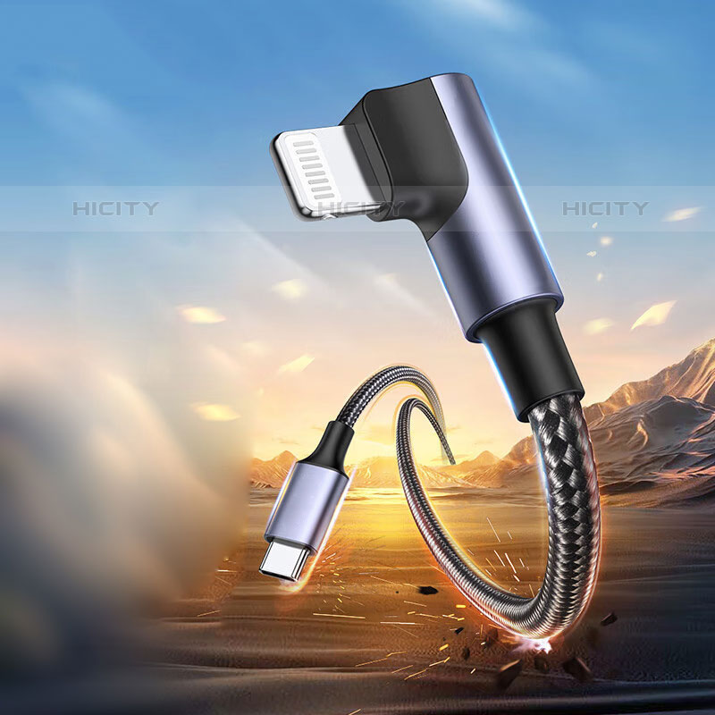 Cable Type-C USB-C vers Lightning USB H01 pour Apple iPad Pro 11 (2022) Gris Fonce Plus