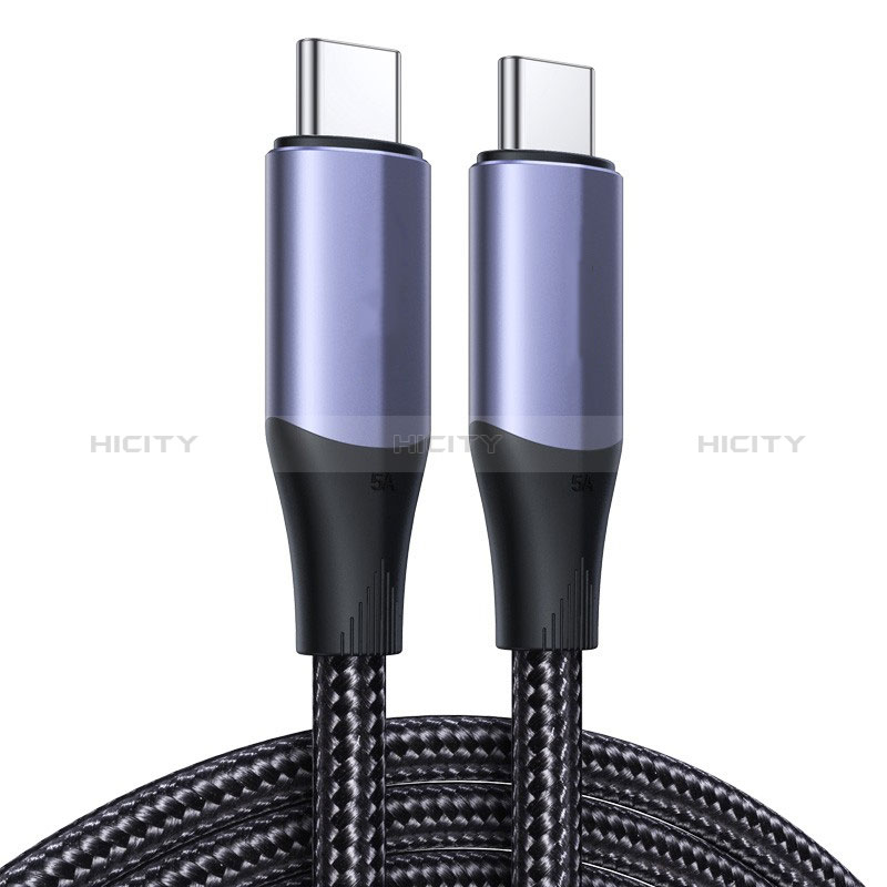 Cable Type-C USB-C vers Type-C USB-C 100W H03 pour Apple iPad Air 5 10.9 (2022) Gris Fonce Plus