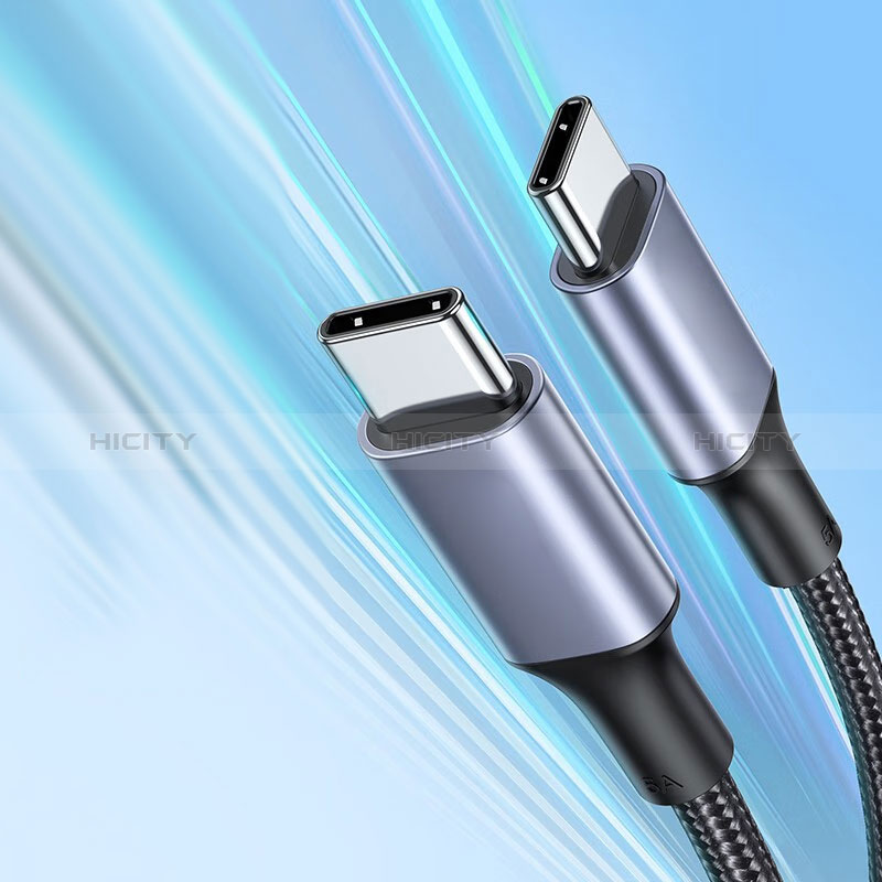 Cable Type-C USB-C vers Type-C USB-C 100W H05 Gris Fonce Plus