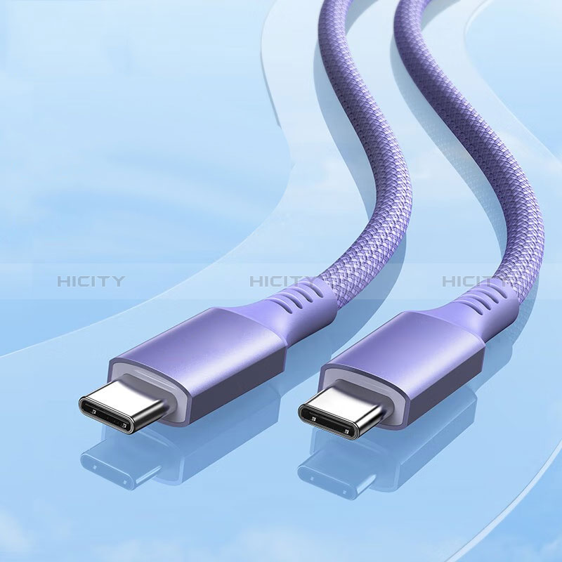 Cable Type-C USB-C vers Type-C USB-C 100W H06 pour Apple iPad Air 5 10.9 (2022) Violet Plus