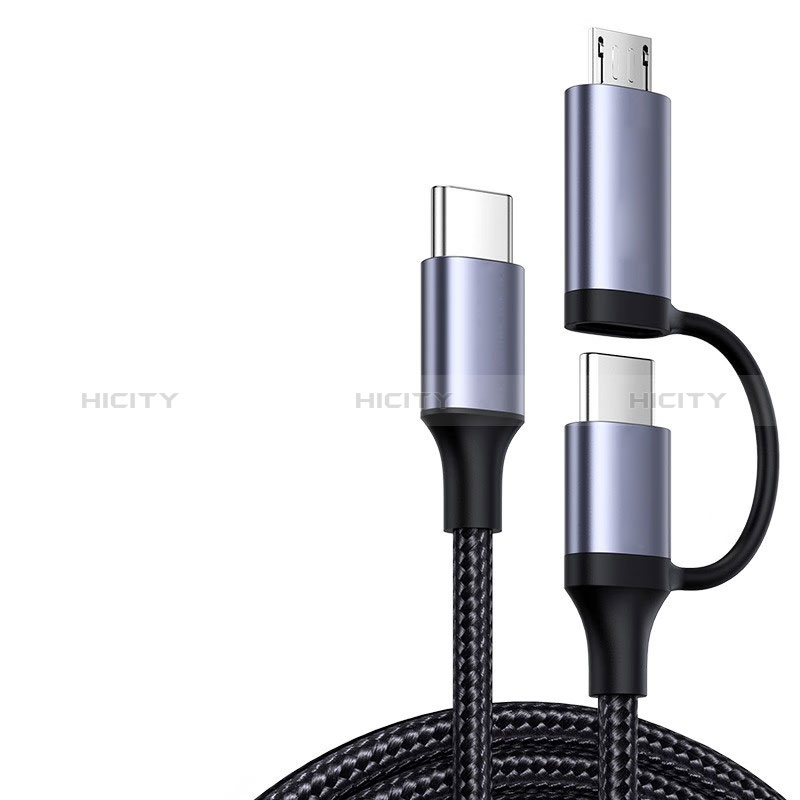 Cable Type-C USB-C vers Type-C USB-C 60W H03 pour Apple iPad Pro 11 (2022) Gris Fonce Plus