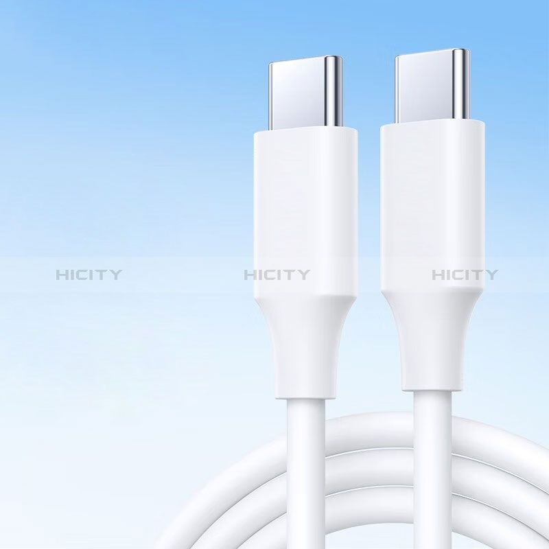 Cable Type-C USB-C vers Type-C USB-C 60W H04 pour Apple iPhone 15 Blanc Plus