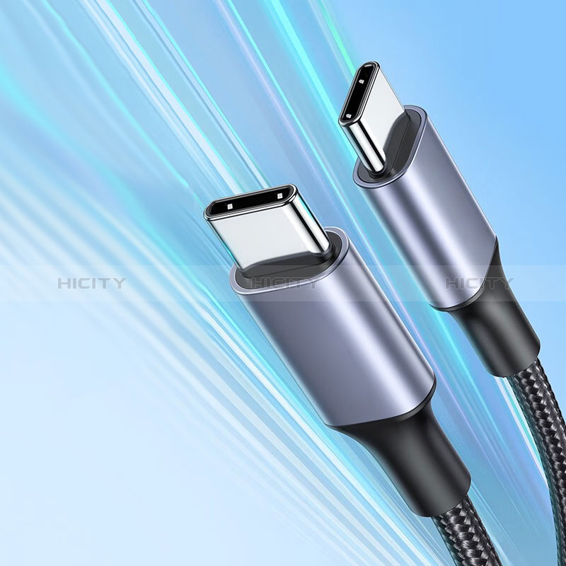 Cable Type-C USB-C vers Type-C USB-C 60W pour Apple iPad Air 5 10.9 (2022) Gris Fonce Plus