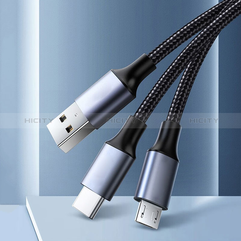 Chargeur Cable Data Synchro Cable Android Micro USB Type-C 2A H01 pour Apple iPad Air 5 10.9 (2022) Noir Plus