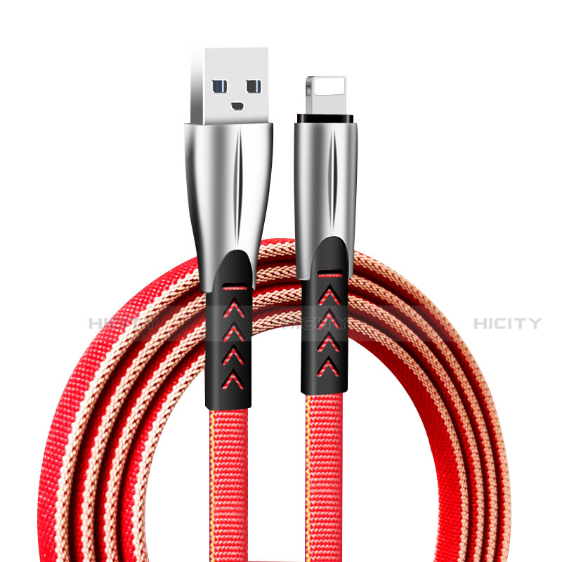 Chargeur Cable Data Synchro Cable D25 pour Apple iPhone 5S Rouge Plus