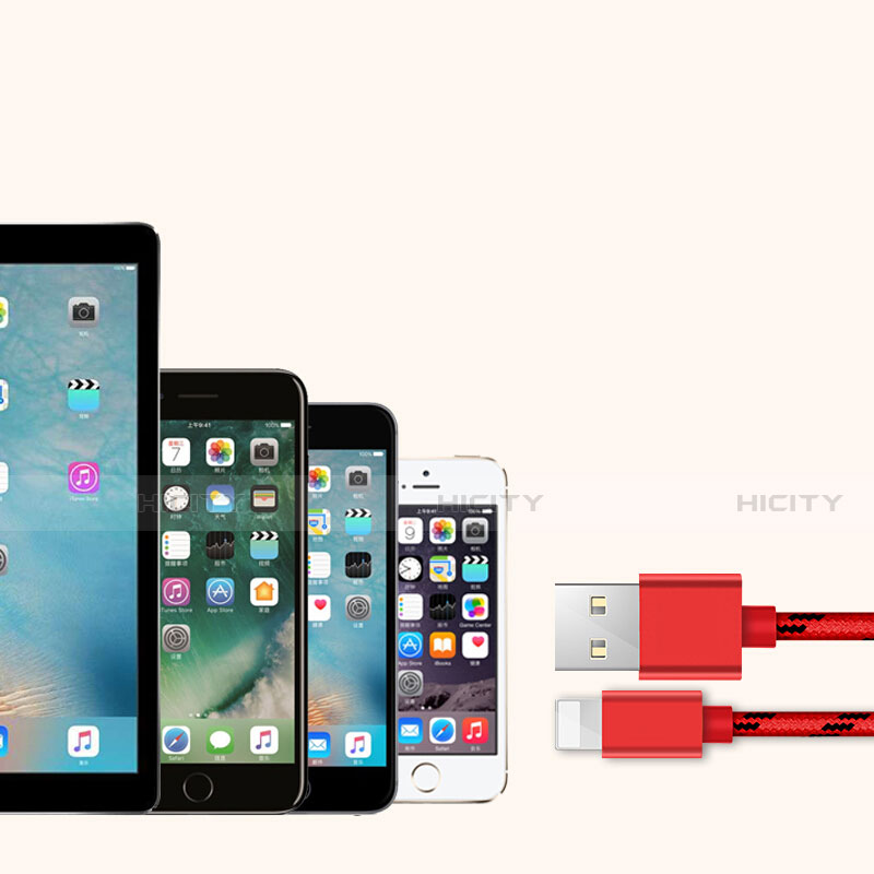 Chargeur Cable Data Synchro Cable L05 pour Apple iPhone 12 Mini Rouge Plus