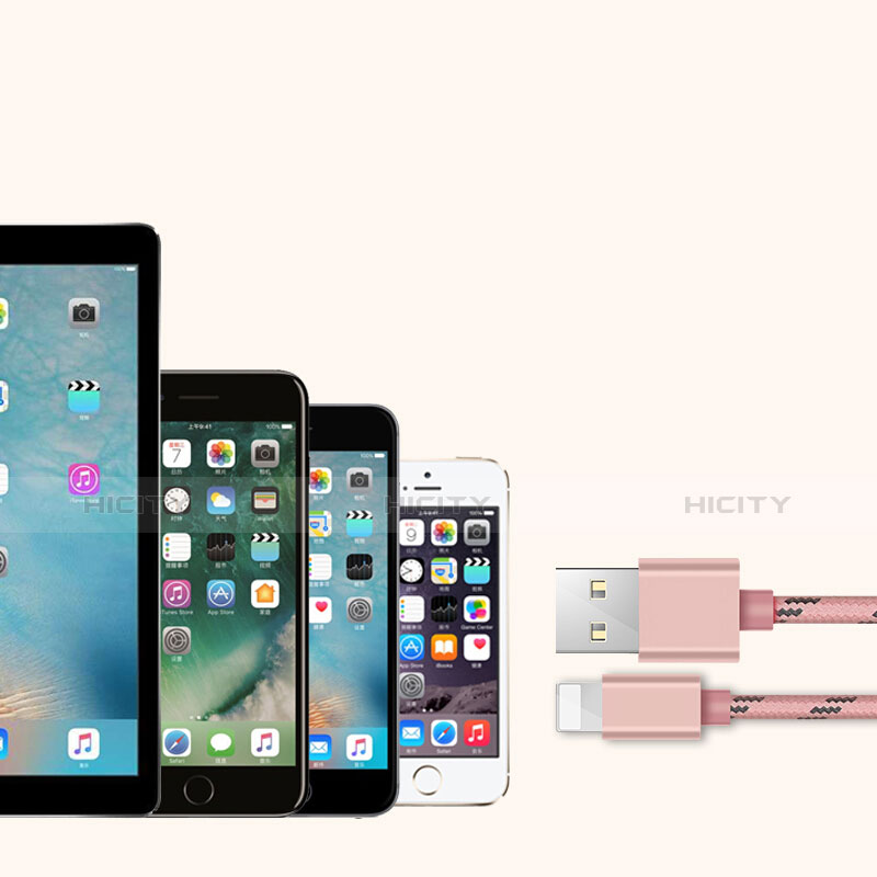 Chargeur Cable Data Synchro Cable L05 pour Apple iPhone 8 Plus Rose Plus