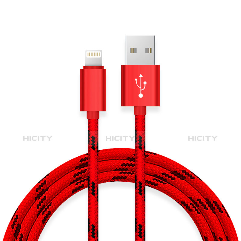 Chargeur Cable Data Synchro Cable L10 pour Apple iPhone 11 Pro Max Rouge Plus