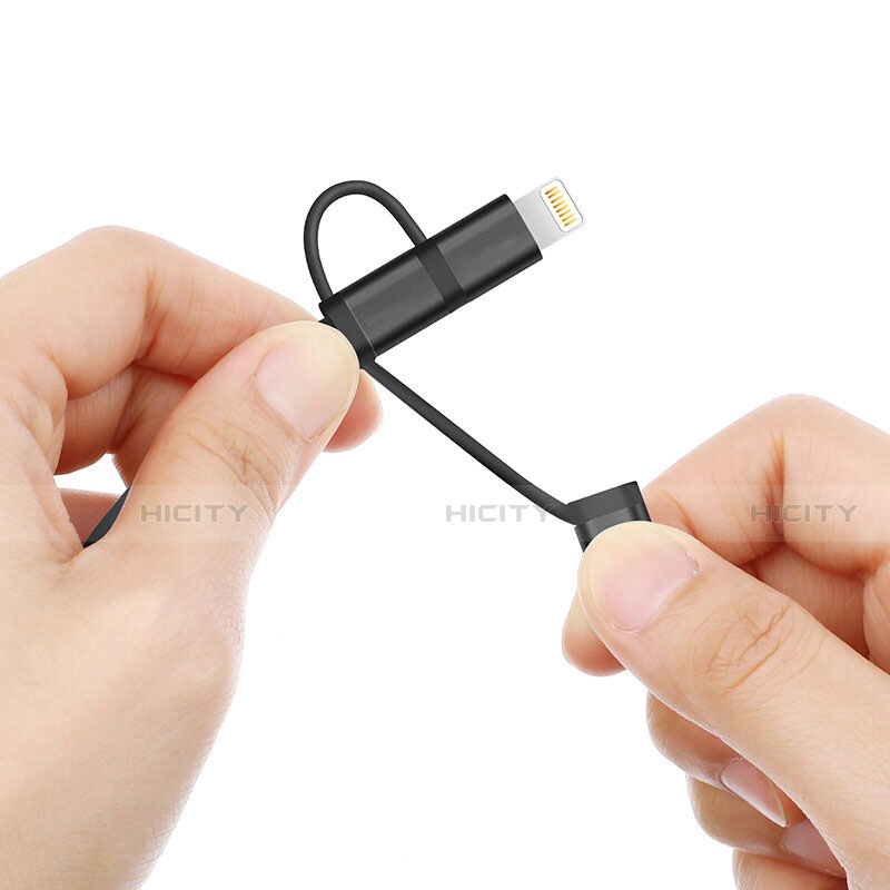 Chargeur Lightning Cable Data Synchro Cable Android Micro USB C01 pour Apple iPhone Xs Noir Plus