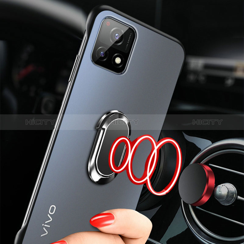 Coque Antichocs Rigide Sans Cadre Transparente Crystal Etui Housse avec Support Bague Anneau Aimante Magnetique pour Vivo Y52s t1 5G Plus