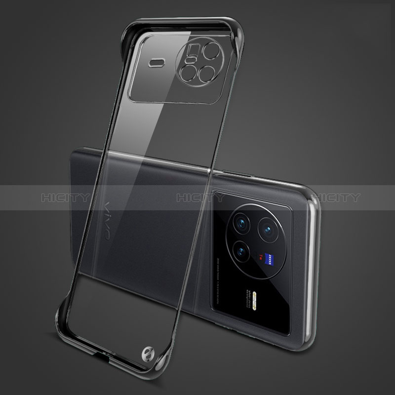 Coque Antichocs Rigide Sans Cadre Transparente Crystal Etui Housse H01 pour Vivo X80 5G Noir Plus