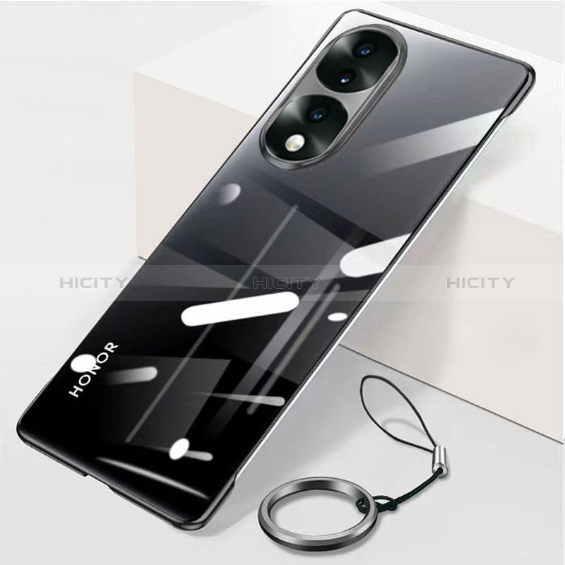 Coque Antichocs Rigide Sans Cadre Transparente Crystal Etui Housse H04 pour Huawei Honor 70 Pro 5G Noir Plus