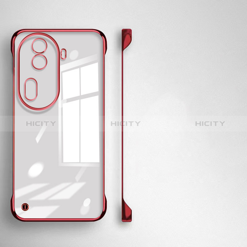 Coque Antichocs Rigide Sans Cadre Transparente Crystal Etui Housse pour Oppo Reno11 Pro 5G Rouge Plus