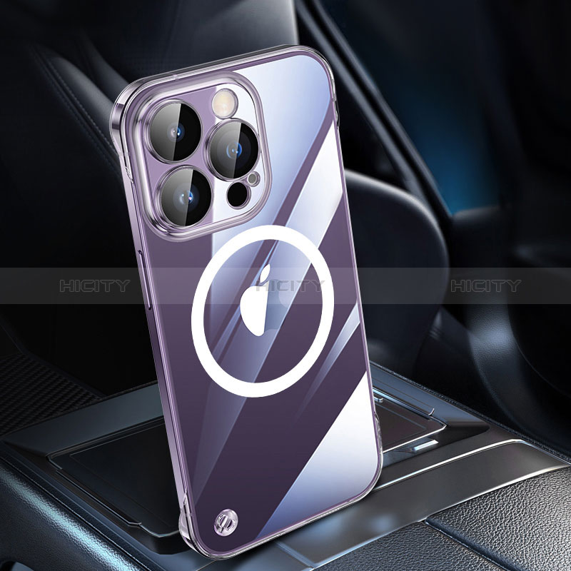 Coque Antichocs Rigide Transparente Crystal Etui Housse avec Mag-Safe Magnetic Magnetique QC1 pour Apple iPhone 15 Pro Max Plus