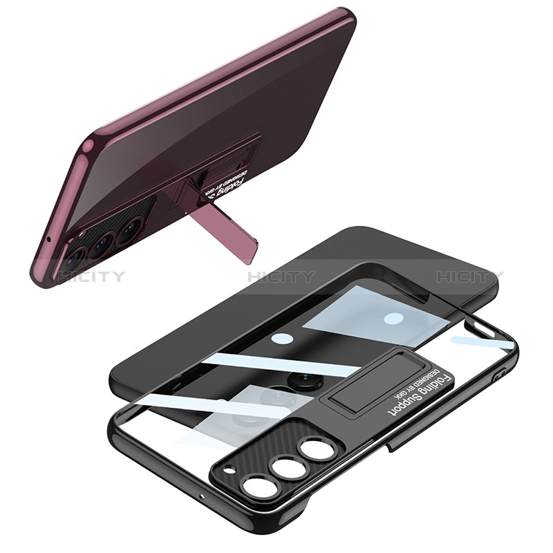 Coque Antichocs Rigide Transparente Crystal Etui Housse avec Support AC1 pour Samsung Galaxy S21 5G Plus