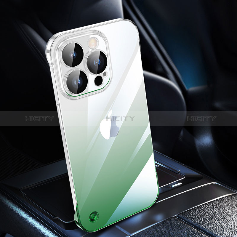 Coque Antichocs Rigide Transparente Crystal Etui Housse Degrade QC2 pour Apple iPhone 13 Pro Max Vert Plus