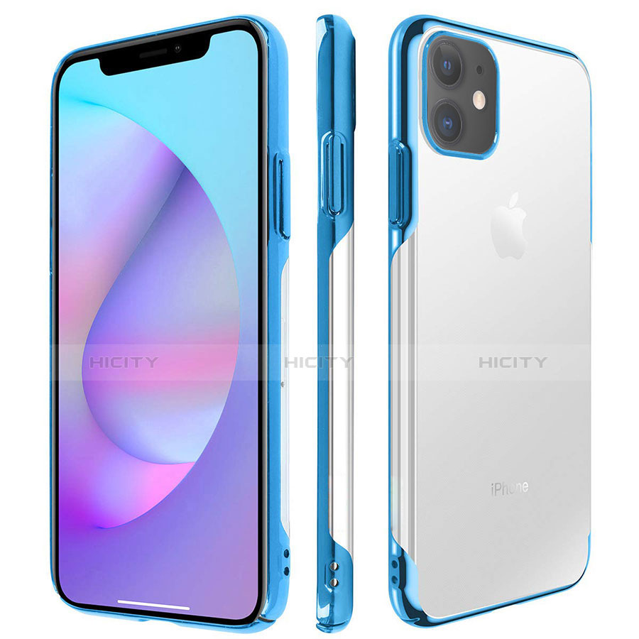 Coque Antichocs Rigide Transparente Crystal Etui Housse H01 pour Apple iPhone 11 Bleu Plus