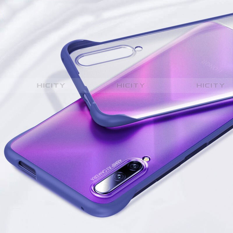 Coque Antichocs Rigide Transparente Crystal Etui Housse H01 pour Huawei P Smart Pro (2019) Bleu Plus