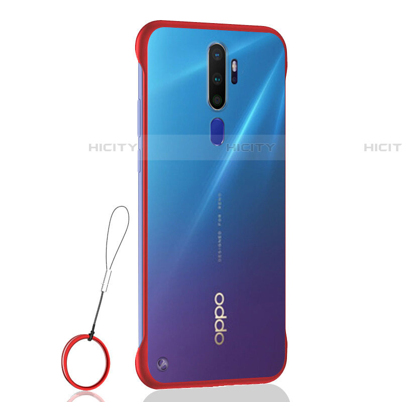 Coque Antichocs Rigide Transparente Crystal Etui Housse H01 pour Oppo A5 (2020) Rouge Plus