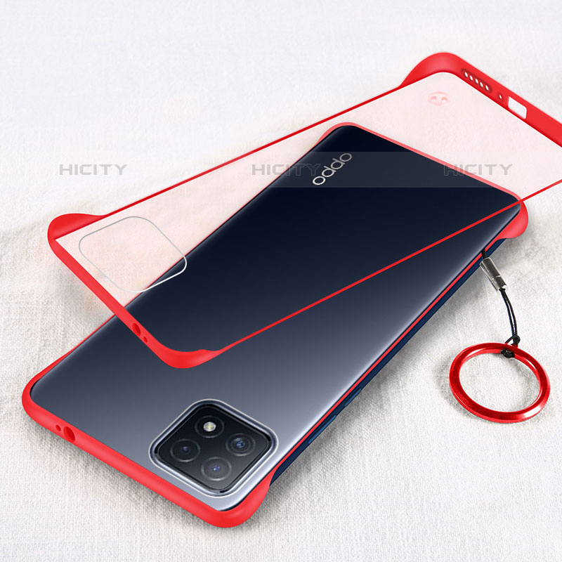 Coque Antichocs Rigide Transparente Crystal Etui Housse H01 pour Oppo A53 5G Rouge Plus