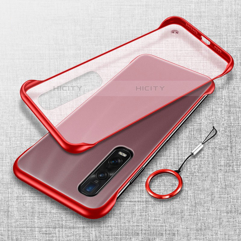 Coque Antichocs Rigide Transparente Crystal Etui Housse H01 pour Oppo Find X2 Pro Rouge Plus