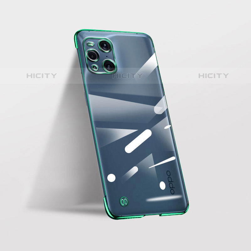 Coque Antichocs Rigide Transparente Crystal Etui Housse H01 pour Oppo Find X3 Pro 5G Vert Plus