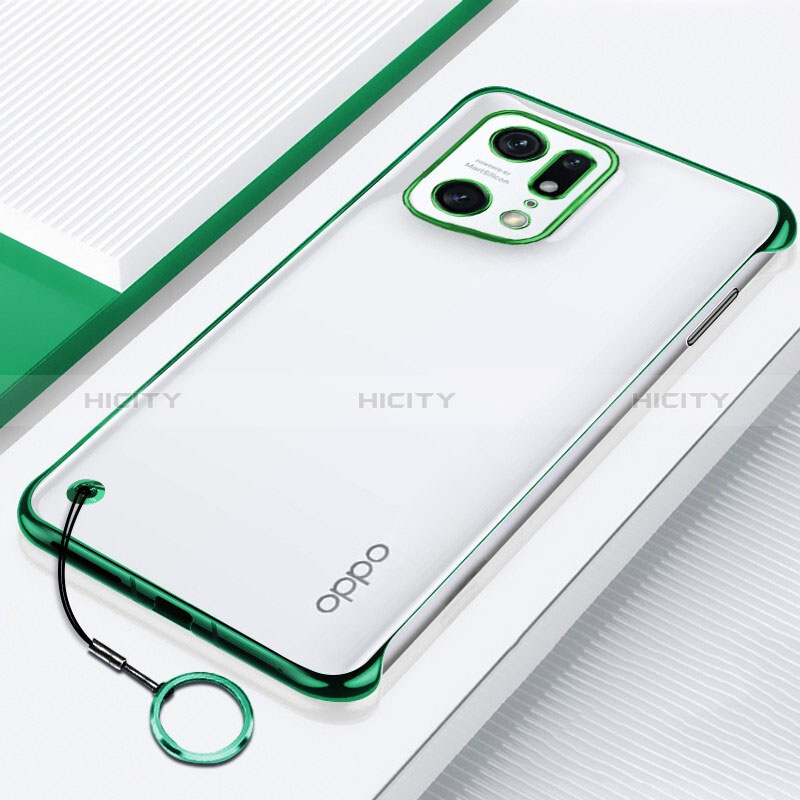 Coque Antichocs Rigide Transparente Crystal Etui Housse H01 pour Oppo Find X5 5G Vert Plus