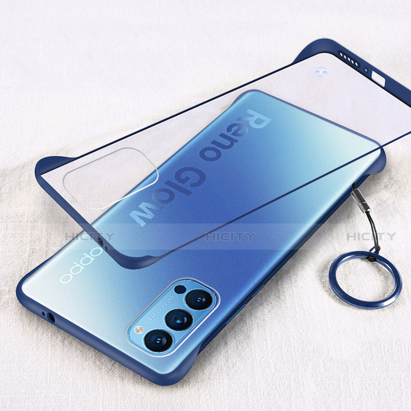 Coque Antichocs Rigide Transparente Crystal Etui Housse H01 pour Oppo Reno4 5G Bleu Plus