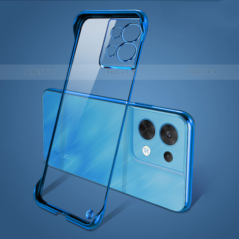 Coque Antichocs Rigide Transparente Crystal Etui Housse H01 pour Oppo Reno8 5G Bleu Plus