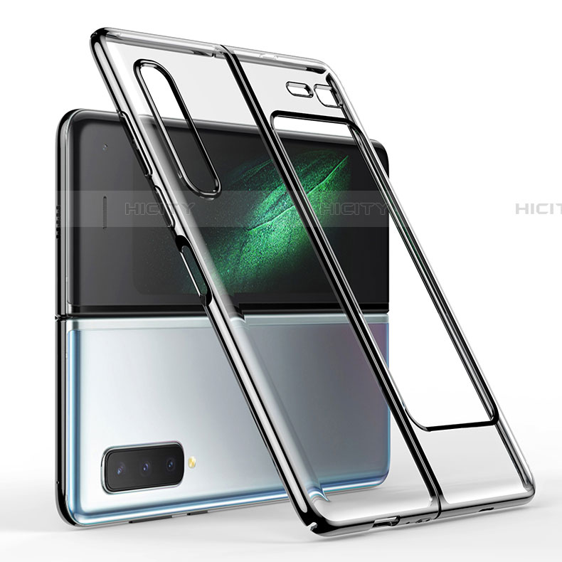 Coque Antichocs Rigide Transparente Crystal Etui Housse H01 pour Samsung Galaxy Fold Noir Plus