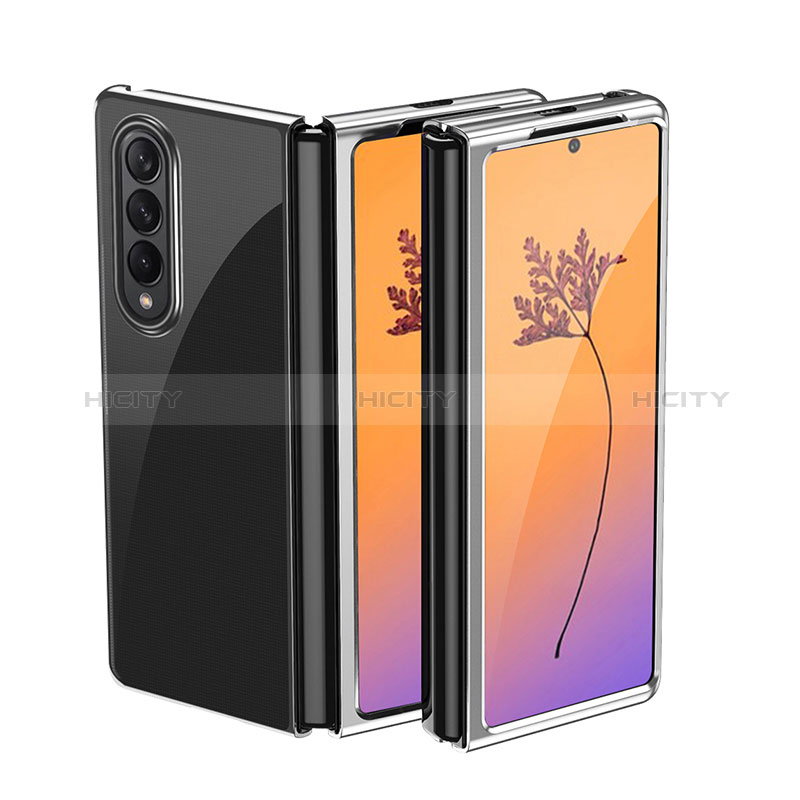 Coque Antichocs Rigide Transparente Crystal Etui Housse H01 pour Samsung Galaxy Z Fold3 5G Argent Plus