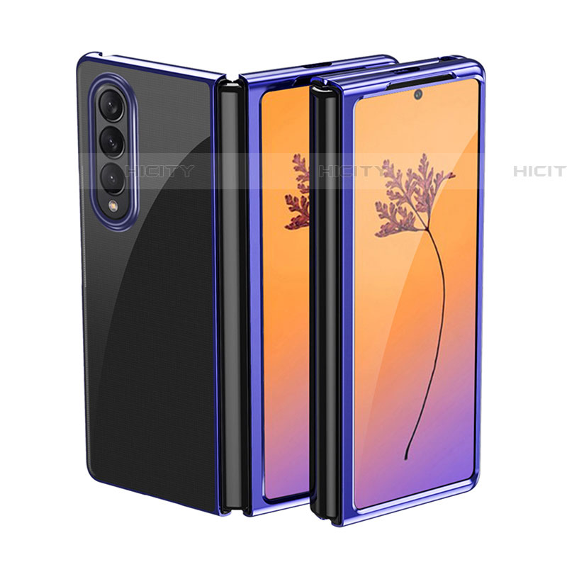 Coque Antichocs Rigide Transparente Crystal Etui Housse H01 pour Samsung Galaxy Z Fold4 5G Bleu Plus