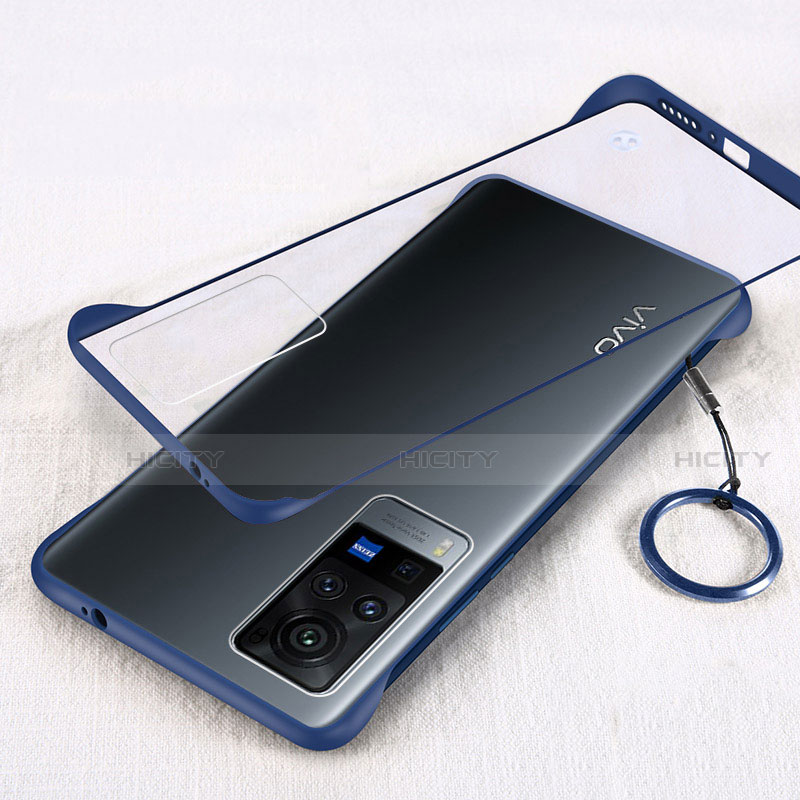 Coque Antichocs Rigide Transparente Crystal Etui Housse H01 pour Vivo X60 Pro 5G Bleu Plus