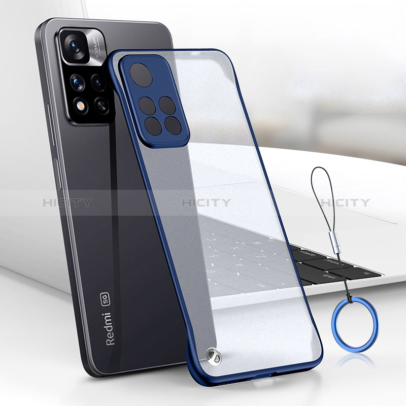 Coque Antichocs Rigide Transparente Crystal Etui Housse H01 pour Xiaomi Mi 11i 5G (2022) Bleu Plus