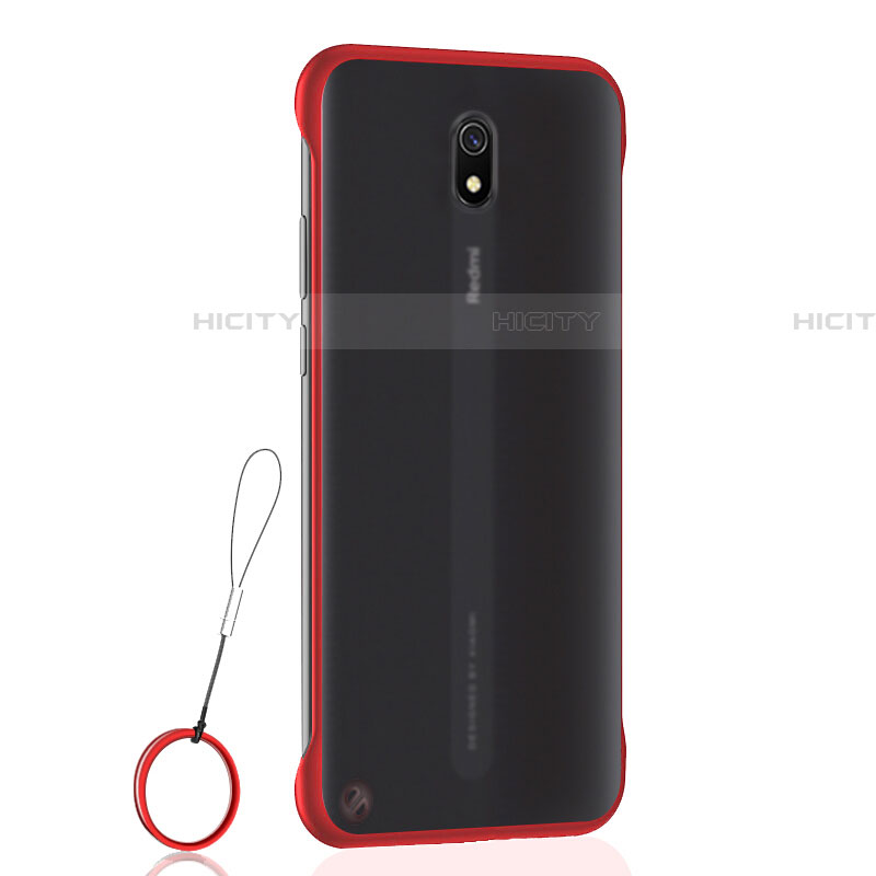 Coque Antichocs Rigide Transparente Crystal Etui Housse H01 pour Xiaomi Redmi 8A Rouge Plus