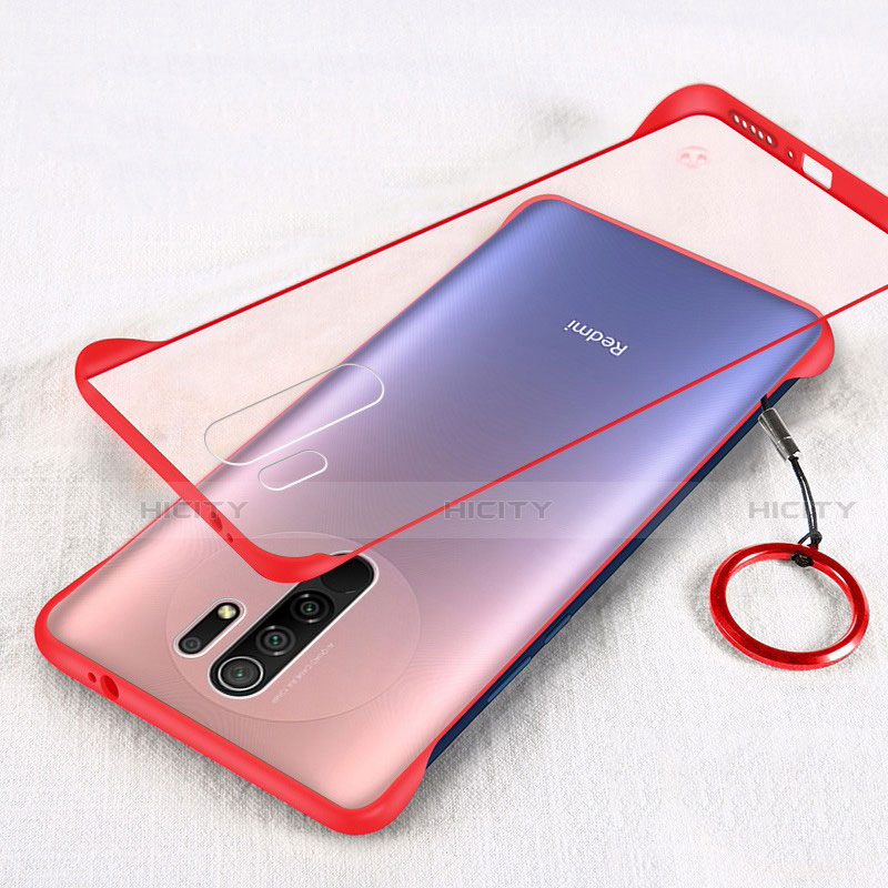 Coque Antichocs Rigide Transparente Crystal Etui Housse H01 pour Xiaomi Redmi 9 Prime India Rouge Plus