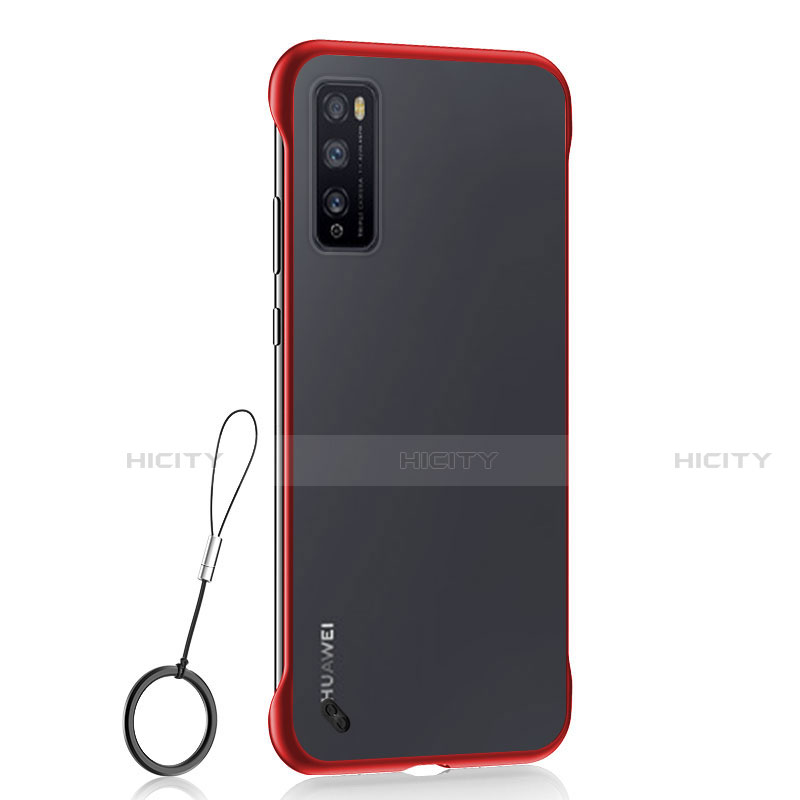 Coque Antichocs Rigide Transparente Crystal Etui Housse H02 pour Huawei Enjoy 20 Pro 5G Rouge Plus