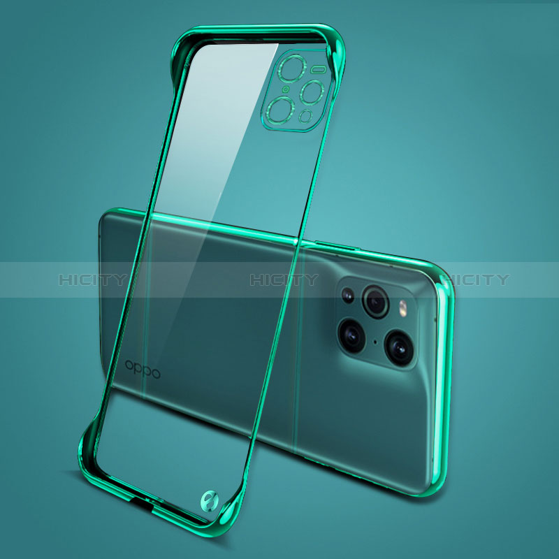 Coque Antichocs Rigide Transparente Crystal Etui Housse H02 pour Oppo Find X3 5G Vert Plus