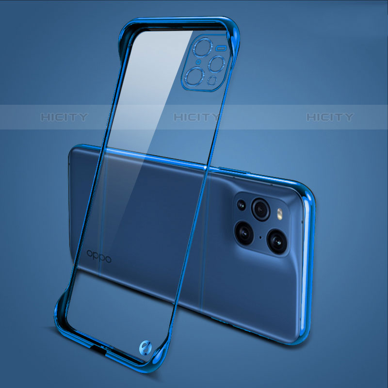 Coque Antichocs Rigide Transparente Crystal Etui Housse H02 pour Oppo Find X3 Pro 5G Bleu Plus