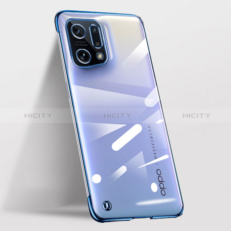 Coque Antichocs Rigide Transparente Crystal Etui Housse H02 pour Oppo Find X5 5G Bleu Plus