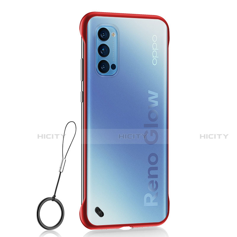 Coque Antichocs Rigide Transparente Crystal Etui Housse H02 pour Oppo Reno4 Pro 5G Rouge Plus