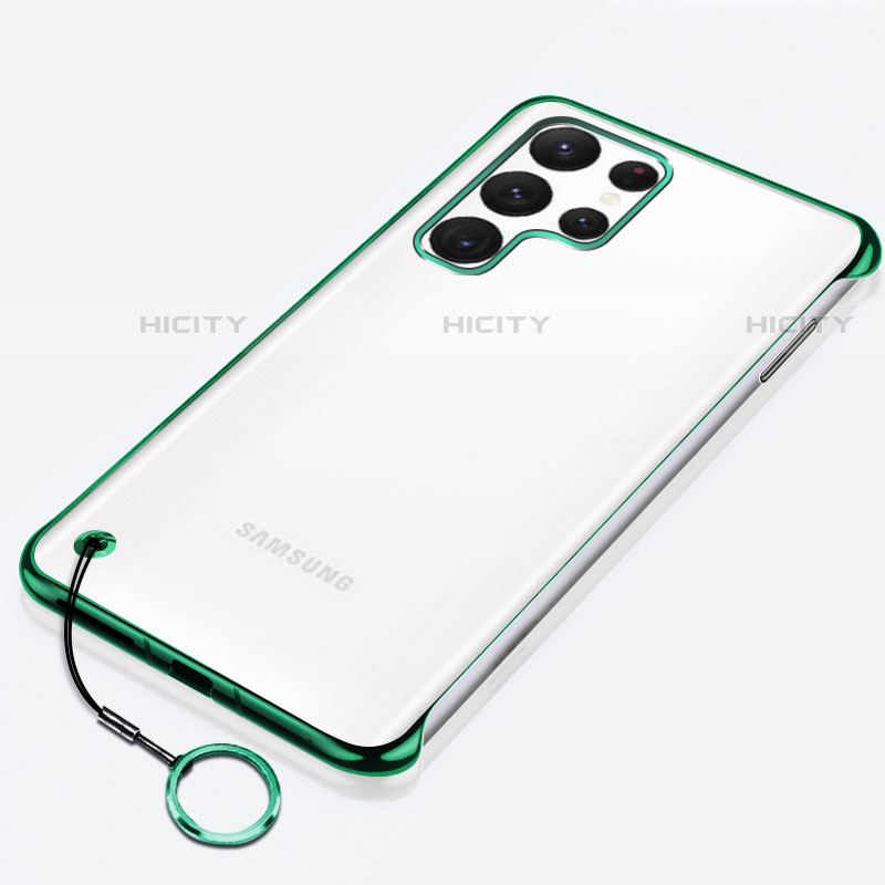 Coque Antichocs Rigide Transparente Crystal Etui Housse H02 pour Samsung Galaxy S21 Ultra 5G Vert Plus