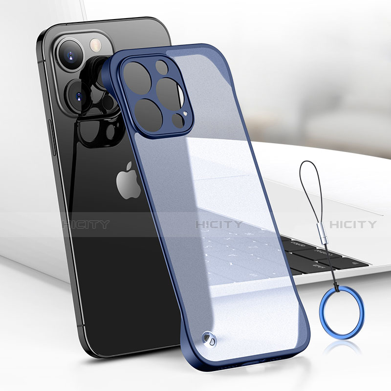 Coque Antichocs Rigide Transparente Crystal Etui Housse H03 pour Apple iPhone 13 Pro Max Bleu Plus