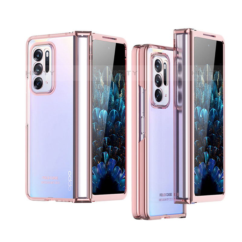 Coque Antichocs Rigide Transparente Crystal Etui Housse H03 pour Oppo Find N 5G Or Rose Plus